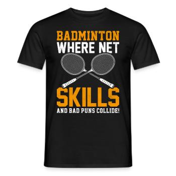 Badminton Players - Men's T-Shirt - black - Front - AI Model Male 178 light (178cm)
