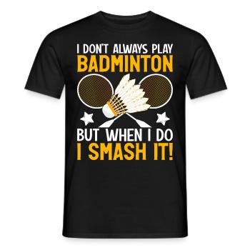 Funny badminton player - Men's T-Shirt - black - Front - AI Model Male 178 light (178cm)
