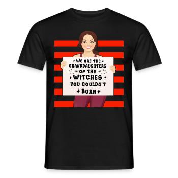 Wir sind die Enkelinnen der Hexen, ihr - Männer T-Shirt - Schwarz - Vorne - AI Model Male 178 light (178cm)