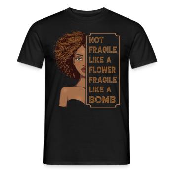 Nicht zerbrechlich wie eine Blume, zerbrechlich wie eine Bombe - Männer T-Shirt - Schwarz - Vorne - AI Model Male 178 light (178cm)