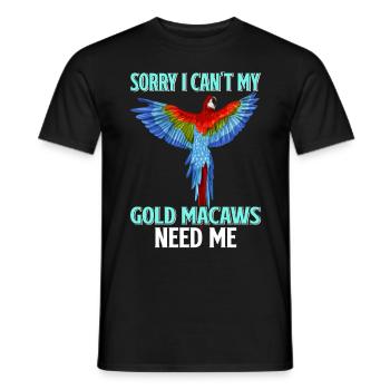 Gold Ara Ornithologe Enthusiast Geschenk - Männer T-Shirt - Schwarz - Vorne - AI Model Male 178 light (178cm)