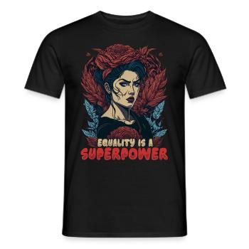 Gleichheit ist eine Superkraft - Männer T-Shirt - Schwarz - Vorne - AI Model Male 178 light (178cm)