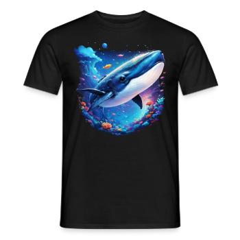 Blue Whale - Men's T-Shirt - black - Front - AI Model Male 178 light (178cm)