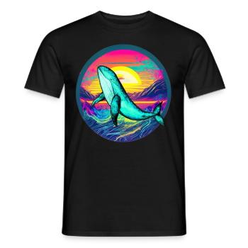 Blauwal - Männer T-Shirt - Schwarz - Vorne - AI Model Male 178 light (178cm)