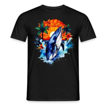 Blauwal - Männer T-Shirt - Schwarz - Vorne - AI Model Male 178 light (178cm)