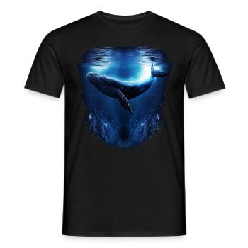 Blue Whale - Men's T-Shirt - black - Front - AI Model Male 178 light (178cm)
