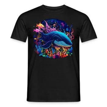 Blue Whale - Männer T-Shirt - Schwarz - Vorne - AI Model Male 178 light (178cm)