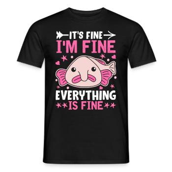 Drôle de poisson-mouche créature marine - T-shirt homme - noir - Devant - AI Model Male 178 light (178cm)