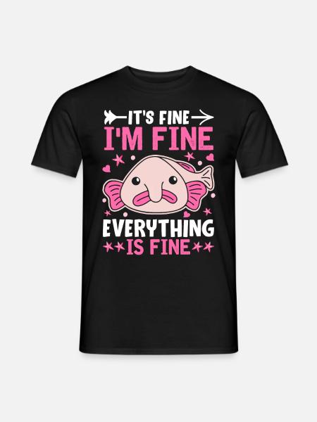 Lustiger Blobfisch Meerestier - Männer T-Shirt - Schwarz
