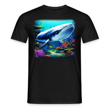 Blauwal - Männer T-Shirt - Schwarz - Vorne - AI Model Male 178 light (178cm)