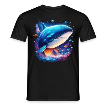 Blue Whale - Men's T-Shirt - black - Front - AI Model Male 178 light (178cm)