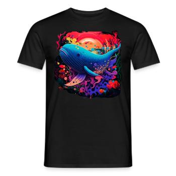 Blauwal - Männer T-Shirt - Schwarz - Vorne - AI Model Male 178 light (178cm)