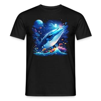 Blue Whale - Men's T-Shirt - black - Front - AI Model Male 178 light (178cm)
