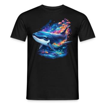 Blue Whale - Men's T-Shirt - black - Front - AI Model Male 178 light (178cm)
