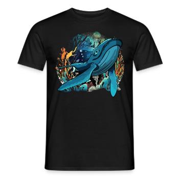 Blauwal - Männer T-Shirt - Schwarz - Vorne - AI Model Male 178 light (178cm)