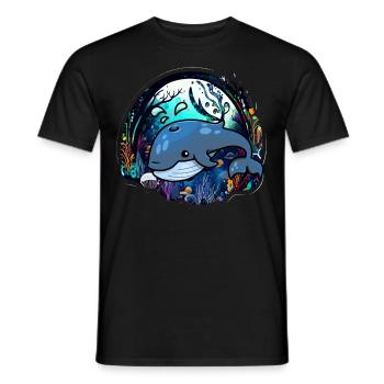 Blauwal - Männer T-Shirt - Schwarz - Vorne - AI Model Male 178 light (178cm)