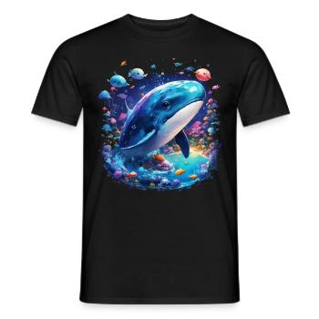 Blauwal - Männer T-Shirt - Schwarz - Vorne - AI Model Male 178 light (178cm)