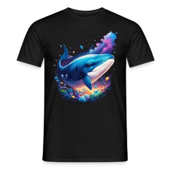 Blue Whale - Men's T-Shirt - black - Front - AI Model Male 178 light (178cm)