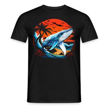 Blauwal - Männer T-Shirt - Schwarz - Vorne - AI Model Male 178 light (178cm)