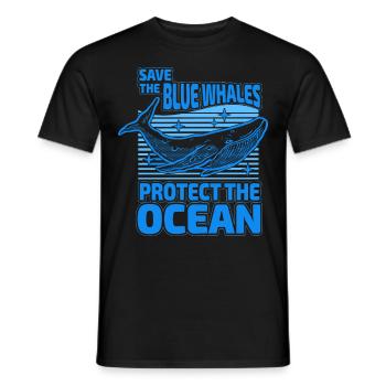 Rettet die Blauwale, schützt den Ozean - Männer T-Shirt - Schwarz - Vorne - AI Model Male 178 light (178cm)