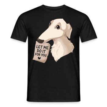 Borzoi Dog Meme - Men's T-Shirt - black - Front - AI Model Male 178 light (178cm)