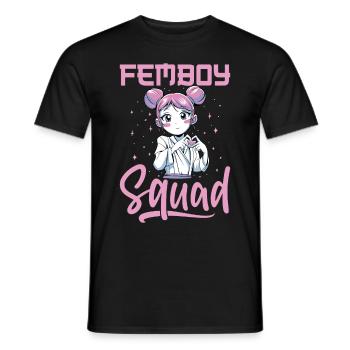 Crossdressing Crossdresser MTF Anime - Männer T-Shirt - Schwarz - Vorne - AI Model Male 178 light (178cm)