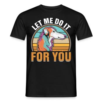 Retro Borzoi Dog Meme - Men's T-Shirt - black - Front - AI Model Male 178 light (178cm)