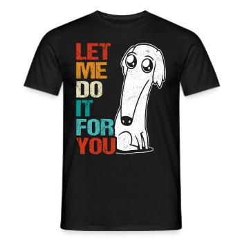 Chien barzoï rétro Meme - T-shirt homme - noir - Devant - AI Model Male 178 light (178cm)