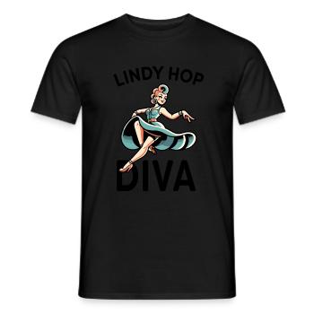 Lindy Hop Passion Danse Swing - T-shirt homme - noir - Devant - AI Model Male 178 light (178cm)