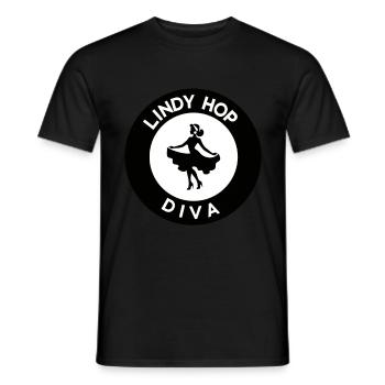 Lindy Hop Passion Swing Dance - Men's T-Shirt - black - Front - AI Model Male 178 light (178cm)