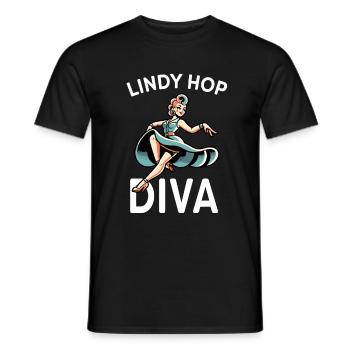 Lindy Hop Passion Swing Dance - Men's T-Shirt - black - Front - AI Model Male 178 light (178cm)