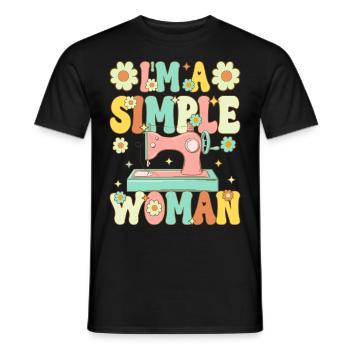 Nähen Näherin Nähmaschine - Männer T-Shirt - Schwarz - Vorne - AI Model Male 178 light (178cm)