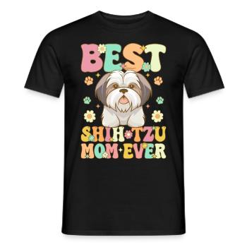 Groovy Amoureux des chiens - T-shirt homme - noir - Devant - AI Model Male 178 light (178cm)