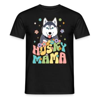 Groovy Sibérien Husky Maman Femelle Chien Chérie - T-shirt homme - noir - Devant - AI Model Male 178 light (178cm)