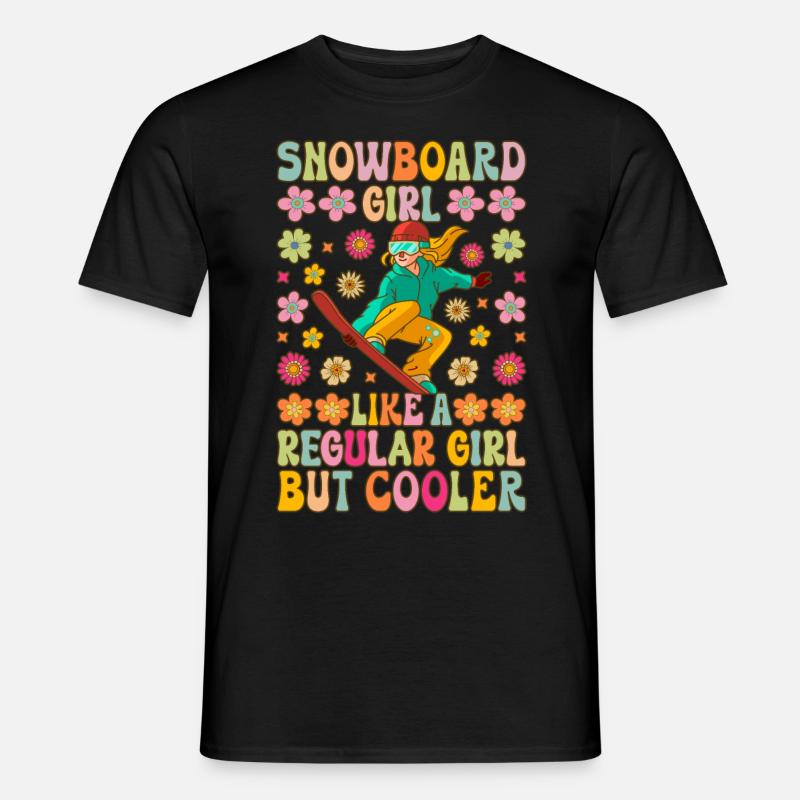 Snowboarding Mädchen - Männer T-Shirt - Schwarz