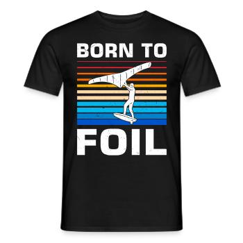 Wingsurfing Foil Wing Wing Boarding Wing Foiling - Men's T-Shirt - black - Front - AI Model Male 178 light (178cm)
