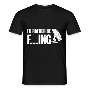 Wingsurfing Foil Wing Wing Boarding Wing Foiling - Men's T-Shirt - black - Front - AI Model Male 178 light (178cm)