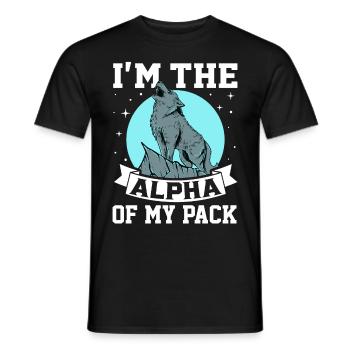 Funny wolf - Men's T-Shirt - black - Front - AI Model Male 178 light (178cm)