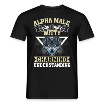 Men's Wolf - Men's T-Shirt - black - Front - AI Model Male 178 light (178cm)