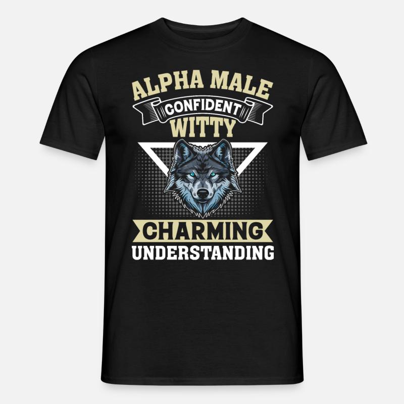 Männer Wolf - Männer T-Shirt - Schwarz