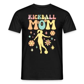 Groovy Female Kickball Player Mom - Men's T-Shirt - black - Front - AI Model Male 178 light (178cm)