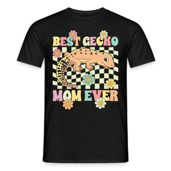 Leopard Gecko Mom Lizard Reptile - Men's T-Shirt - black - Front - AI Model Male 178 light (178cm)