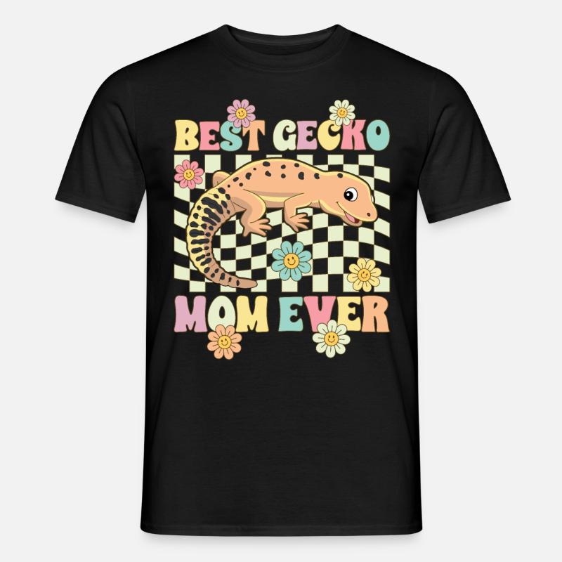 Leopardgecko Mama Eidechse Reptil - Männer T-Shirt - Schwarz