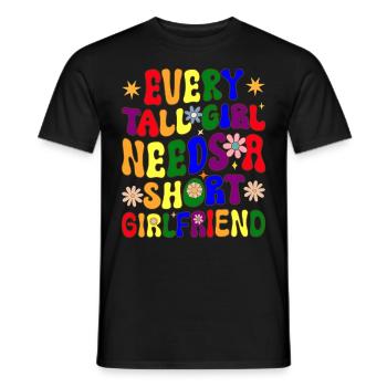 Filles lesbiennes LGBTQ - T-shirt homme - noir - Devant - AI Model Male 178 light (178cm)