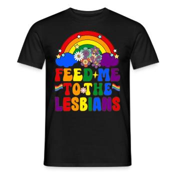 Groovy Lesbian Pride LGBTQ - Männer T-Shirt - Schwarz - Vorne - AI Model Male 178 light (178cm)