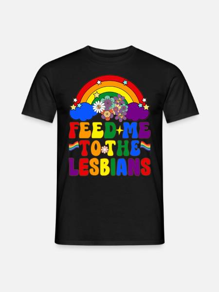 Groovy Lesbian Pride LGBTQ - Männer T-Shirt - Schwarz