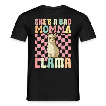 Maman Lama - T-shirt homme - noir - Devant - AI Model Male 178 light (178cm)
