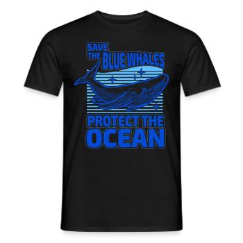 Rettet die Blauwale, schützt den Ozean - Männer T-Shirt - Schwarz - Vorne - AI Model Male 178 light (178cm)
