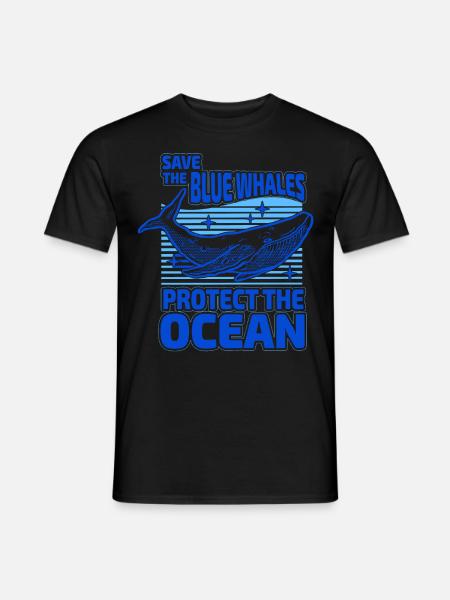 Save the Blue Whales protège l’océan - T-shirt homme - noir