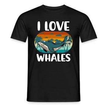 Ich liebe Wale - Männer T-Shirt - Schwarz - Vorne - AI Model Male 178 light (178cm)